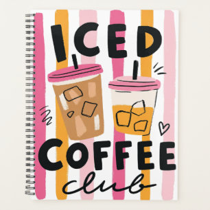 Agenda Xícaras de Café Cor-de-Rosa Fofo Design de Café de
