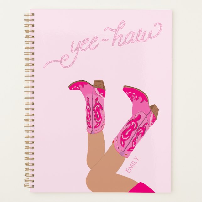 Agenda Yee-Haw Cowgirl Boots Custom Name  (Frente)