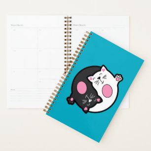 Agenda Yin Yang Gatos Adormecidos em Preto e Branco 