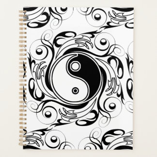 Agenda Yin & Yang Symbol Black and White Tattoo Style