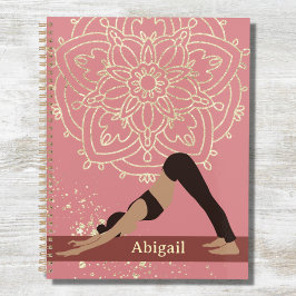 Agenda Yoga Girl Modern Mandala Rosa cor-de-rosa Dourada