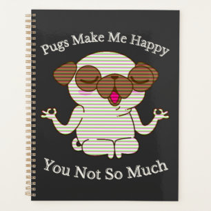 Agenda Yoga Pug Incrível Meditando Com Engraçado Dizendo