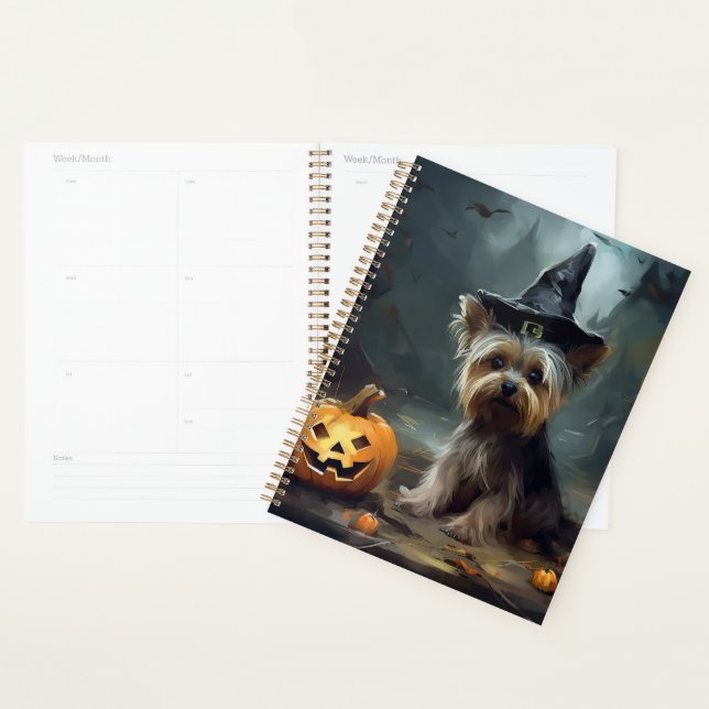 Agenda Yorkshire Terrier Abóboras Dia das Bruxas Assustad (Exibição)