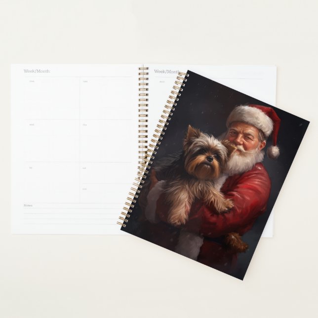 Agenda Yorkshire Terrier Papai Noel Natal Festivo (Exibição)
