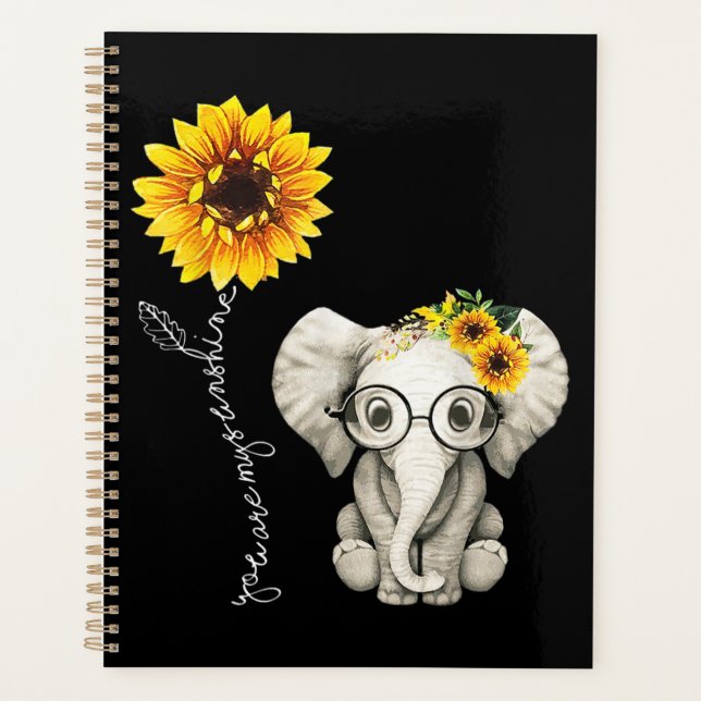 Agenda You Are My Sunshine Hippie Sunflower Elephant (Frente)
