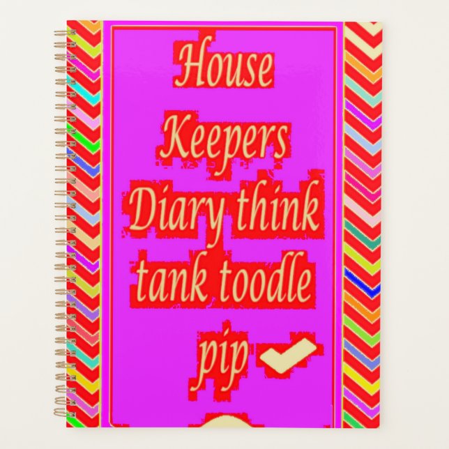 AGENDA ZANY ART DESIGN COM PALAVRAS DO HOUSEKEEPER (Frente)