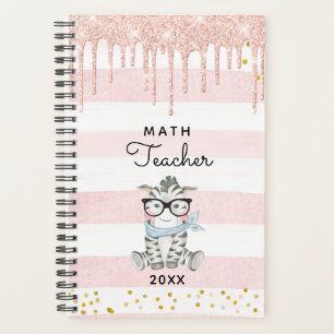 Agenda Zebra Cura com Óculos - Professora de Matemática