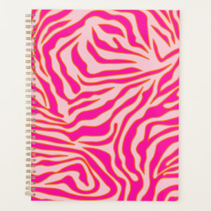 Agenda Zebra Stripes Rosa Laranja Cor-de-rosa Impressão