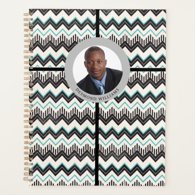 Agenda ZigZag Personalizado B e W com 1 imagem (Frente)