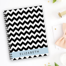 Agenda Zigzag preto-e-branco, padrão Chevron, seu nome