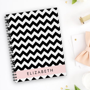 Agenda Zigzag preto-e-branco, padrão Chevron, seu nome