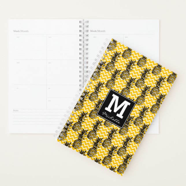 Agenda Zigzags do abacaxi | Monograma (Exibição)