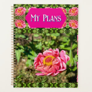 Agenda Zinnia Rosa Com Tapete Amarelo