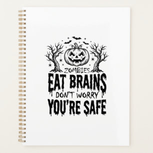 Agenda Zumbis Comem Cérebros Design de Vetor de Halloween