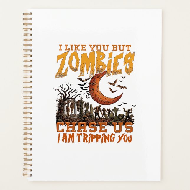 Agenda Zumbis Nos Perseguem Halloween Cemitério Lua Cresc (Frente)