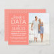 Agende a Data Foto Cartão  | Cores Rosa e Branco (Frente/Verso)