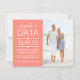 Agende a Data Foto Cartão  | Cores Rosa e Branco (Frente)