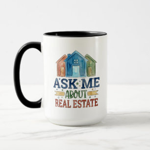Agenziador Imobiliário Caneca Preta Personalizada