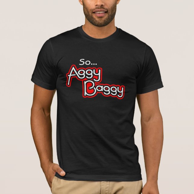 "AggyBaggy" significa logo t-shirt branca vermelha (Frente)