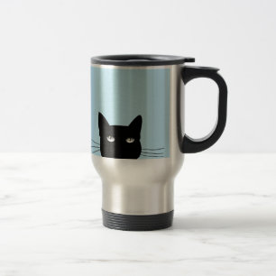 AGITANDO CANECA DE VIAGEM DE CAFÉ DE GATO PRETO