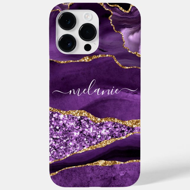 Agite o violeta violeta violeta Dourado Marble Seu (Verso)
