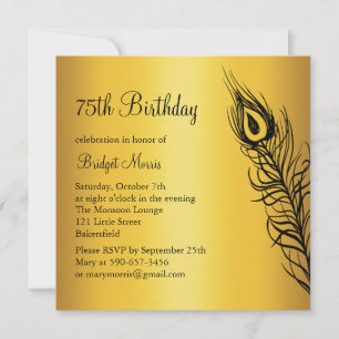 Agite seu ouro do convite do aniversário das pena