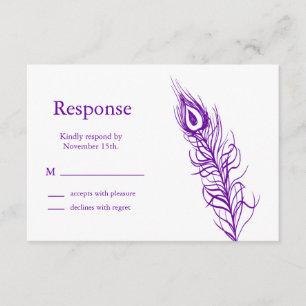 Agite seu RSVP de Penas da Cauda (violeta)