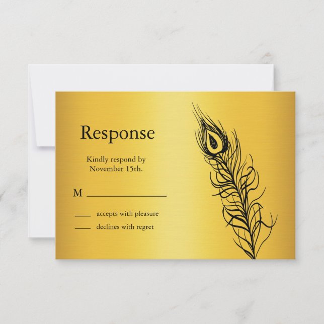 Agite seu RSVP (Ouro) de Penas da Cauda (Frente)