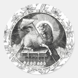 Agnus Dei Cordeiro de Deus Adesivo Redondo
