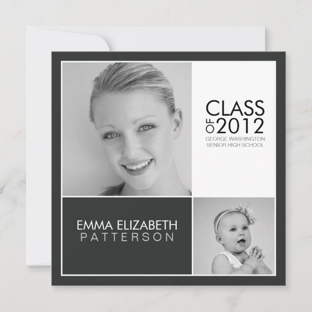 Agora, Convite para Festas de formatura Preta e Br (Frente)