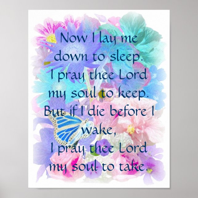 "Agora eu me deito para dormir" Impressão de Arte (Frente)