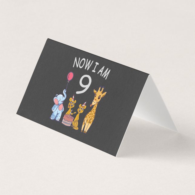 Agora eu tenho 9 anos Aniversário de 9 anos no Zoo (Frente)