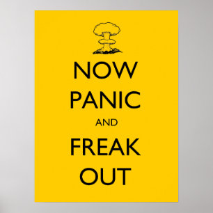 Agora pânico e para fora poster arrepiante