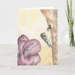 Agosto; Cartão dobrado 5"x7"; Interior em branco