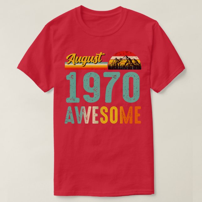 Agosto de 1970 Camisa de Presente de Aniversário V (Frente do Design)