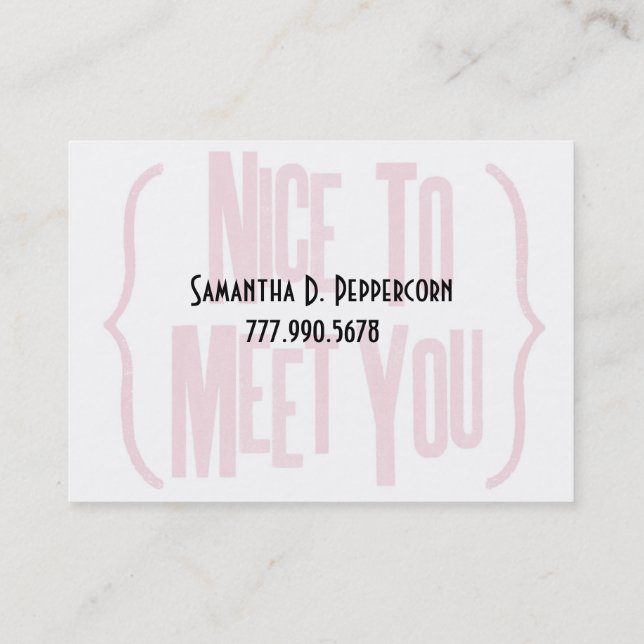 Agradável para encontrá-lo cartão de visita (Verso)