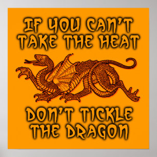 Agrade o humor engraçado do poster do dragão