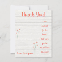 Agradecido pelas mãos, cartão de presente doador