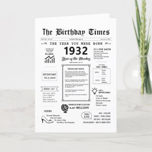 Agradecimento 1932 O Ano Em Que Era Nascer Cartão De Aniversário