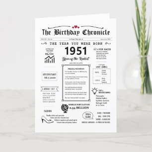 Agradecimento 1951 O Ano Em Que Era Nascer Cartão De Aniversário