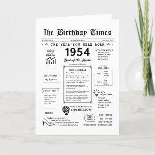 Agradecimento 1954 O Ano Em Que Era Nascer Cartão De Aniversário