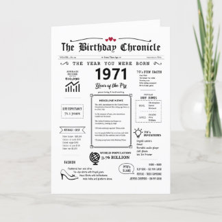 Agradecimento 1971 O Ano Em Que Era Nascer Cartão De Aniversário