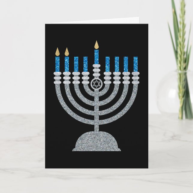 Agradecimento 2ª Noite do Cartão Brilhante de Hanukkah (Frente)