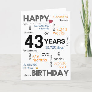 Agradecimento 43º Cartão de Aniversário