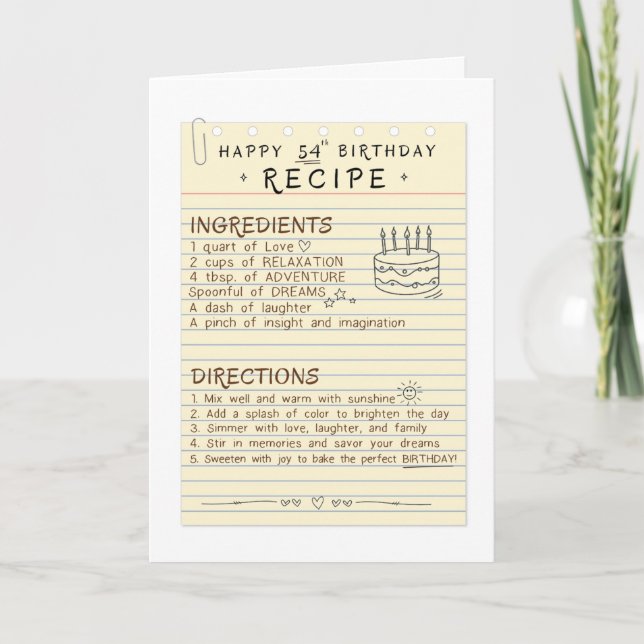 Agradecimento 54.º Cartão de Aniversário Para A Mãe (Frente)