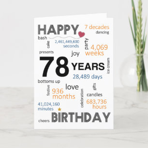 Agradecimento 78.º Cartão de aniversário