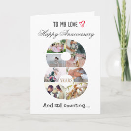 Agradecimento 8 anos de Cartão com fotos de aniversário de casam