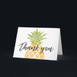 Agradecimento Abacaxi Tropical Aquarela<br><div class="desc">Cartões de agradecimento inspirados no trópico com estêncil de abacaxi em aquarela apresentando agradecimento em uma fonte cursiva.</div>