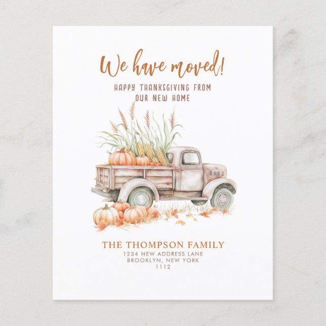 Agradecimento Ação de Graças Caminhão de Abóbora M (Frente)