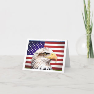 Agradecimento American Flag Eagle Patriotic USA - Cartão de Saud
